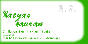 matyas havran business card